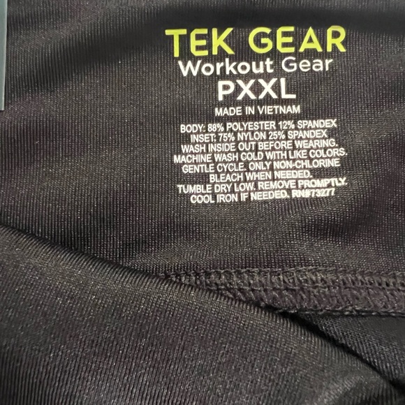 TEK GEAR BLACK PERFORMANCE LEGGINGS SIZE PXXL CAPRI MID RISE WORKOUT GEAR - Picture 3 of 6